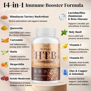 Nokuba Polyphenols Supplement for Immune Support | Himalayan Tartary Buckwheat Sourced | Polyphenol Superfood with Quercetin, Curcumin | Immune Booster, Antioxidant, Anti-inflammatory - 120 Capsules Nokuba buy supplements Au