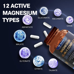 Magnesium Complex 700mg 12 in 1 Magnesium Supplement with Glycinate Citrate Malate Oxide Taurate Aspartate Orotate Magnesium Relaxation,Muscle,Heart Support, Vegan 120 Capsules 2PK Totaria buy supplements Au