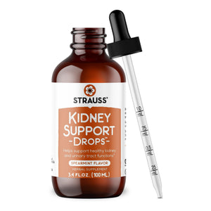 Strauss Naturals Kidney Support Drops โ Herbal Kidney Support Supplement for Men and Women โ Helps with Kidney Health and Urinary Tract Function โ Vegan & Non-GMO โ Spearmint Flavored โ 100 ml Bottle Strauss HeartdropsBuy Supplements Australia