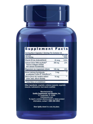 Life Extension Bone Strength Collagen Formula, Calcium Collagen chelate, Calcium fructoborate, Vitamin D3, Magnesium Citrate, Silicon, Boron, Gluten-Free, Non-GMO, 120 Capsules Life ExtensionBuy Supplements Australia