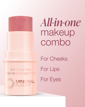 supplement productsMineral Fusion 3-in-1 Color Stick - Hydrating Cream Blush Tint for Cheek, Lip and Eye - Natural Multi Use Makeup (Rosette) - JerryCherryUSA