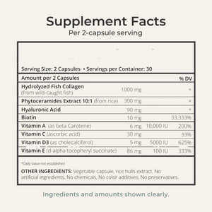 Zi-Collagen Marine Collagen Capsules for Skin, Hair & Nails Support – with Phytoceramides, Hyaluronic Acid, Biotin & Vitamins A C D3 E – 60 Capsules Zivere buy supplements Au