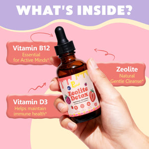 Zeolite Detox Drops for Kids & Kidney Cleanse Drops for Adults - Liquid Supplement Duo with Vitamins C B12 D3, Cranberry, Chanca Piedra, Milk Thistle & Herbal Blend - Mixed Berry & Cranberry Flavor, 6 Pavintrix buy supplements Au