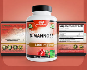 NaturaLife Labs Organic D-Mannose 1300 mg with Organic Cranberry Extract 100 mg per Serving ā 100 Capsules ā Non-GMO, Gluten-Free, Vegan NaturaLife LabsBuy Supplements Australia