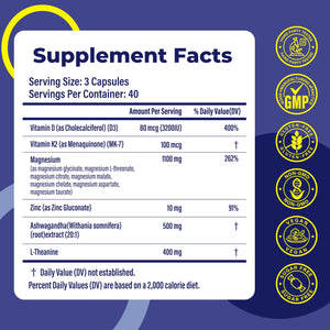 Magnesium Complex for Women & Men 1100mg, 7-in-1 Magnesium Supplement with Ashwagandha & L-Theanine for Calm & Sleep Support, High Absorption, Vegan 120 Capsules Zytheron buy supplements Au
