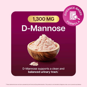 D Mannose with Cranberry | Drug-Free Urinary Tract Health Support | Evidence-Based DMannose 1300mg for Urinary & Bladder Health for Women | D Mannose Supplements for Women & Men | Non-GMO | 240 Ct