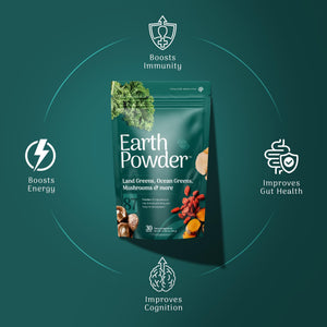 Earth Powder Daily Foundational Nutrition Supplement with 28 Greens & 10 Mushrooms | 87 Nutrients for Energy, Gut Health & Mental Clarity Earth PowderΒ buy supplements Au