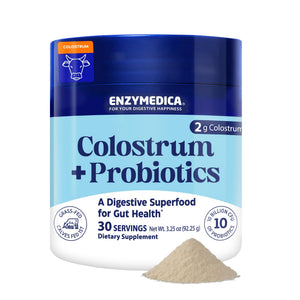 Enzymedica Colostrum + Probiotics Powder Supplement - Grass Fed Bovine Colostrum for Women & Men, Peptide & Lactoferrin Support, Promotes Hair, Skin, Nails, Immune & Gut Health, Gluten Free - 3.25 oz EnzymedicaBuy Supplements Australia