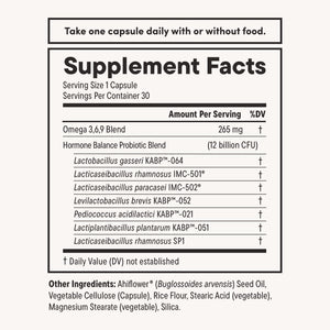 Daily Nouri Hormone Balance Probiotics for Women | Hormone Balance for Women | PMS, Hormonal Acne, & Bloating Support | 7 Clinically Studied Strains + Omega | 30-Day Supply Daily NouriΒ buy supplements Au