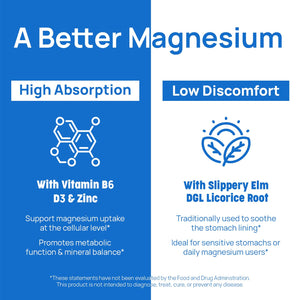 Selerb Magnesium Complex for Women and Men-Glycinate,Malate,Citrate,Oxide Supports Calm, Sleep, Muscle & Energy with D3, B6, Zinc, Slippery Elm & DGL Gentle on Stomach 90 Capsules Selerb buy supplements Au