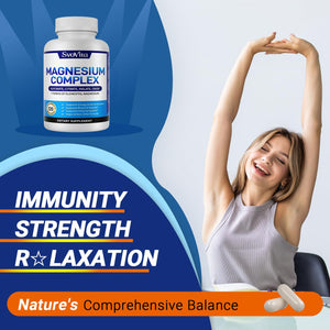 Magnesium Complex Supplement with 7 Forms of Magnesium Glycinate, Malate, Citrate & More, High Absorption for Bones, Muscle, Recovery, Energy, Vegan Non-GMO 120 Capsules Svovita buy supplements Au