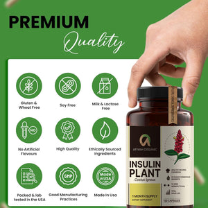 Afiyah Organic - Premium Quality Costus Igneus (Insulin Plant) Capsules - Easy to Swallow 120 Veggie Capsules (1 Month Supply) - Made in the USA - Including Complete Health Support Program Afiyah OrganicΒ buy supplements Au