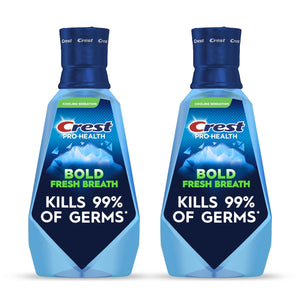 Crest Mouthwash Pro-Health Bold Fresh Breath, 99% Germ Kill, Antigingivitis & Antiplaque, Clean Mint - 1 L (33.8 fl oz), Pack of 2