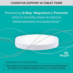 Qunol Q-Mag Magnesium L-Threonate Tablets, 2000mg of Magtein to Help Support Cognitive Performance, Improve Mental Alertness & Productivity, Supports Restful Sleep, High Absorption, 60 Count QunolBuy Supplements Australia