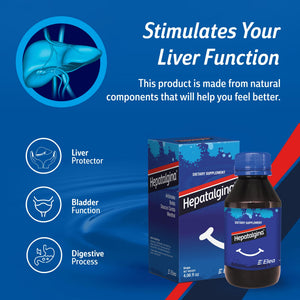 Hepatalgina Liver Support Digestive Protector - Liquid Herbal Supplement with Artichoke Extract for Liver Cleanse Detox & Repair - Liver Detox Cleanse Drops with Mint, Boldo & Carrot - 120 ml Hepatalgina buy supplements Au