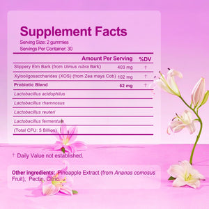 Brurtzexs Her Juicy Feminine Probiotics Gummies for Women with Slippery Elm - Pineapple Flavor, pH Balance & Immune Health Support - Digestive & Feminine Support - Vegan Supplement, 60 C Brurtzexs buy supplements Au