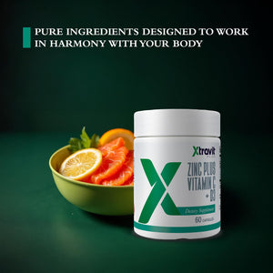Xtravit Zinc Plus Vitamin C + D3 Supplement – Natural Immune Defense Supplements for Men & Women - May Support Skin, Energy, Bones, & Overall Wellness - Non-GMO, Gluten-Free, No Fillers, 60 Capsules Xtravit buy supplements Au