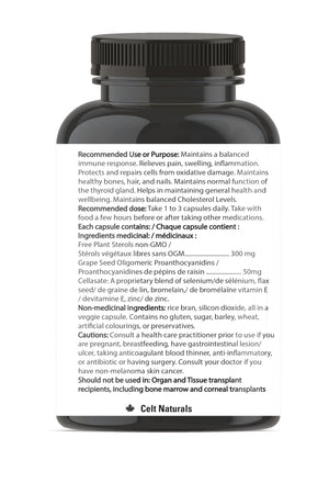 Celt Immunocare 60 v-caps - Potent Seasonal Allergy Blend - Adult Immunity Support - Cholesterol Modulator - Plant Sterols Ultra Strength - 7 Key Immunity Enhancing Ingredients Celt Immuno-CareBuy Supplements Australia
