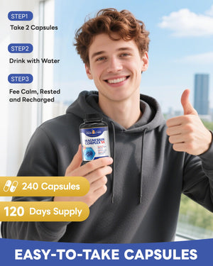 820mg Magnesium Complex 240 Veggie Capsules,for Women & Men with Magnesium Glycinate,Citrate, Malate,Taurate & L-Threonate for Sleep, Mood, Muscle Relaxation & Nerve Function Vegan Friendly, Non-GMO FreeCare buy supplements Au