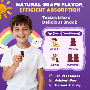 Sugar Free Magnesium Glycinate Gummies for Kids & Adults - Zzz Support, Relaxation & Cognition Support, 200/400mg Magnesium Gummies with L-Theanine, GABA, Calcium, B6, D3, C & K2, Grape Flavor, 60 Ct JIANKYTZBuy Supplements Australia