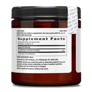 BEYOND RAW Chemistry Labs L-Carnitine Powder, Fuels Exercise and Supports Recovery, 30 Servings
