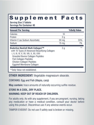NeoCell Super Multi Collagen Peptides | 120 Tablets | 10 Types of Collagen | Skin, Hair and Nails | Beauty Supplement | For Men and Women NeoCell buy supplements Au