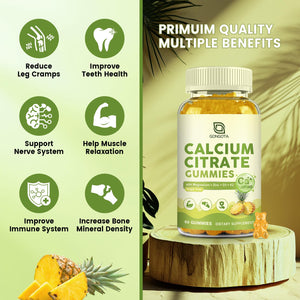 Calcium Citrate Gummies for Women, 1200mg Calcium Citrate Magnesium with Vitamin C D3 K2, Absorption Calcium Supplements for Bone, Muscle, Immune, Sugar Free (120Count) GONGOTABuy Supplements Australia
