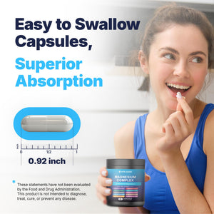 Vita Guard Magnesium Complex 1480mg โ 10-in-1 with Glycinate, Citrate, Malate & More โ High Absorption โ Sleep, Muscle, Nerve & Heart Support โ 90 Vegan Capsules โ Non-GMO, Gluten-Free, No Sugar Vita Guardย buy supplements Au