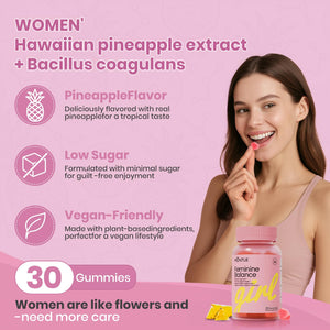 Montue Premium Diamond Feminine Balance Gummies-pH Balance with Prebiotics & Lactobacillus Probiotic Blend&Hawaiian Pineapple Immune Support,Vegan& Non-GMO(30 Gummies) Montue buy supplements Au