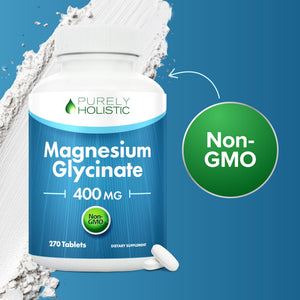 Magnesium Glycinate 400mg | 4+ Month Supply | Sleep, Relaxation & Muscle Support | High Absorption Chelated Magnesium Supplement for Women & Men | Gentle on Digestion | Vegan | 270 Tablets Purely Holisticย buy supplements Au