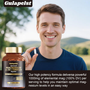 21 in 1 Liposomal 1400mg Magnesium Complex (Citrate, Glycinate, Malate etc) Capsule - 12 Active Types Magnesium with Vitamin D3, B6, B12, C, Ashwagandha & CoQ10 for Women & Men - Support Bone & Muscle Gulapelst buy supplements Au