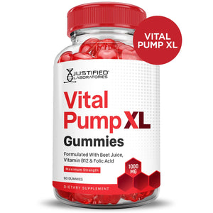 Justified Laboratories (5 Pack) Vital Pump XL Performance Gummies 1000MG Advanced Formula Vital PumpXL Formulated with Beet Juice ACV Pomegranate Beet Powder B12 Vegan Non GMO 300 Gummys Justified Laboratories buy supplements Au