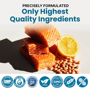 4-in-1 Fish Oil Omega 3 Fatty Supplements (2100mg) - Omega 3 Fish Oil with Vitamins D3 K2 and CoQ10 - Lemon Flavored (120 softgels) PrimeMD buy supplements Au