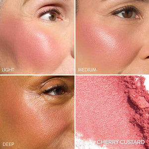 LAURA GELLER NEW YORK Baked Blush-n-Brighten for Mature Skin - 04 Cherry Custard - Powder Blush Won't Settle into Fine Lines - Buildable Natural Finish β Longlasting Formula - Made in Italy