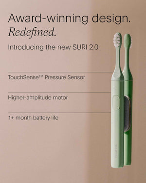 SURI 2.0 New Sonic Electric Toothbrush with Pressure Sensor | 1 Month+ Battery | Electric Toothbrush for Adults