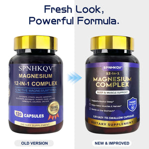 SPNHKQV Magnesium 12-in-1 Complex Supplement β 700mg High Absorption Magnesium Glycinate Capsules for Women & Men β Muscle, Nerve & Sleep Support β 120 Vegan Capsules SPNHKOVΒ buy supplements Au