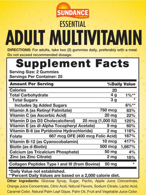 Sundance Multivitamin Gummies for Adults | for Men & Women | Mixed Berry Flavor | Non-GMO and Gluten Free Supplement Sundance