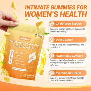 Her Juicy Womens Probiotic Gummies – Daily Feminine Care for Vaginal Health & Yeast PH Balance with Slippery Elm & Prebiotics – Supports Freshness & Balance – Individually Wrapped, 40 Gummies