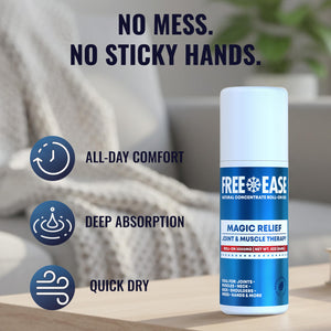 Free-Ease Magic Relief Roller β Nerve Joint and Muscle Pain Relief Roll On β Fast Cooling Therapy for Back, Neck, Shoulder, Knee Pain - Supports Joint Flexibility and Overall Mobility - Made in USA FREE EASEBuy Supplements Australia