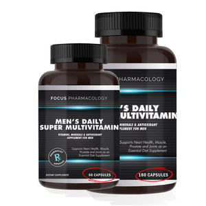 Focus Pharmacology Men's Daily Super Multi-Vitamin for Men - 60 Ct Blend of Vitamins, Minerals, Plus Herbs for Prostate Health and General Energy/Focus Focus PharmacologyBuy Supplements Australia