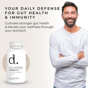 Daily Defense Probiotic Immune Support Supplement - Daily Probiotics for Men with Constipation & Gas - Digestion and Bloating Supplement & Probiotics for Women - 60 Capsules, PROBIO-D Daily DefenseBuy Supplements Australia