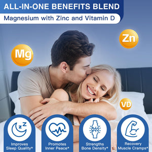 Magnesium Complex 500mg, Magnesium Glycinate, Malate & Citrate - High Absorption Chelated Triple Magnesium Supplement with Zinc, Vitamin D3 for Muscle, Nerve, Bone & Immune Support, Vegan 120 Capsules NATURE TARGET buy supplements Au