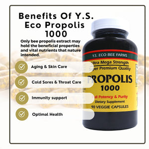 Y.S. Organic Bee Farms Propolis-Raw Unprocessed 1000mg - Your Gateway to Wellness - 90 Capsules with Bonus worldwidenutrition Multi Purpose Key Chain Worldwide Nutrition buy supplements Au