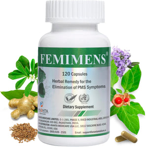 FEMIMENS β PMS Support Supplement for Women β PMS Relief for Women & Menstrual Cramp Relief β Hormonal Balance for Women β Chasteberry Vitex, Ashwagandha, Ginger, Fenugreek β 120 Vegan Capsules Ananta Medicare USABuy Supplements Australia
