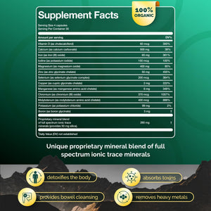 ADEO2 - Premium Blend of 52 Trace Minerals Complex with Essential Minerals in Chelated Form – All Natural and 100% Organic - 120 Capsules - Full Spectrum Ionic Mineral Blend - Safe for Women and Men ADEO2Buy Supplements Australia