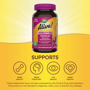 Nature’s Way Alive! Women’s 50+ Premium Gummy Multivitamin, Supports Healthy Heart, Brain & Bones*, B-Vitamins Nature's Way