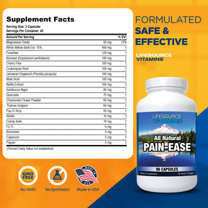LifeSource Vitamins All Natural Pain Ease ā 20 Synergistic Herbs and Enzymes That Naturally & Safely Support: Headaches & Migraines - Knees ā Shoulders ā Joints ā Leg Pain ā Tension LifeSource VitaminsBuy Supplements Australia