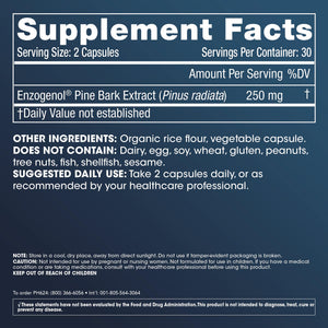 ProHealth Enzogenol Pine Bark Extract | 60 Capsules | New Zealand Sourced Antioxidant Support | Triple 3rd Party Tested, GMP Manufactured in The USA ProHealth buy supplements Au