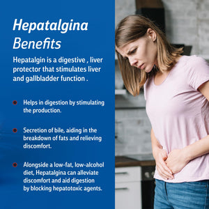 Hepatalgina Liver Support Digestive Protector - Liquid Herbal Supplement with Artichoke Extract for Liver Cleanse Detox & Repair - Liver Detox Cleanse Drops with Mint, Boldo & Carrot - 120 ml Hepatalgina buy supplements Au