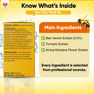 PPT.MHC Bee Venom Massage Cream with Pump - Soothing Muscle Rub with Turmeric, Arnica & MSM - Premium Bee Venom Lotion for Back, Legs & Feet - Everyday Non-Greasy 3.5oz Cream PPT.MHCBuy Supplements Australia